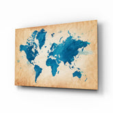World Map Glass Wall Art.